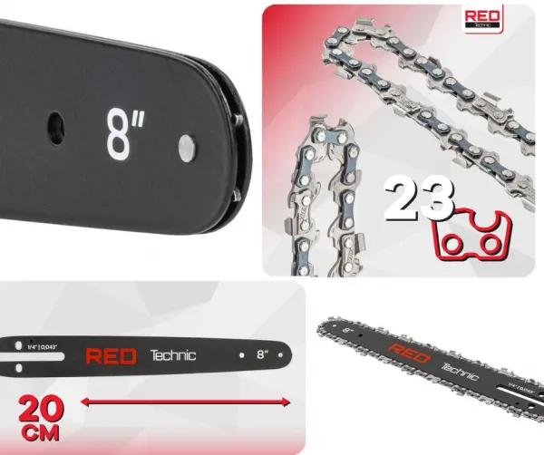 Vodiaca lišta RED Technic s 2 reťazami pre akumulátorové reťazové píly 10 cm