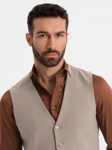 Moderná pánska vesta béžová