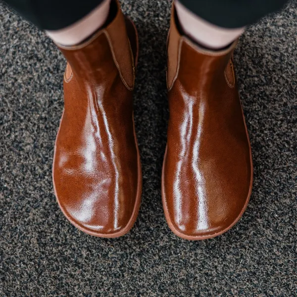 Barefoot Chelsea čižmy MAJESTY Red Brown