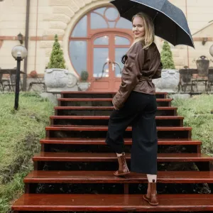 Barefoot Chelsea čižmy MAJESTY Red Brown