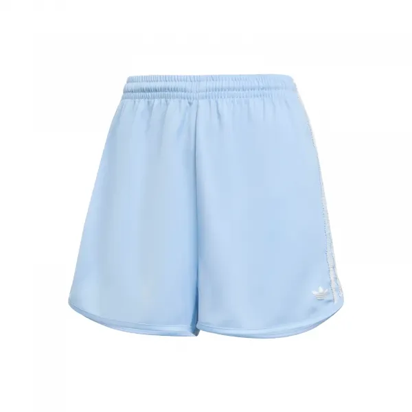 adidas Ruffle 3-Stripes Satin Shorts W "Clear Sky" (KC8817)