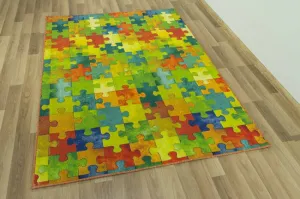 Koberec Puzzle viacfarebný