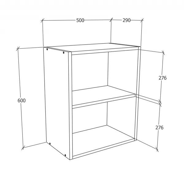 VCM Horní kuchyňská skříňka Esilo, 50 cm, bílá