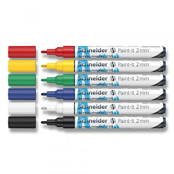 Akrylový popisovač Schneider Paint-It 310 súprava V1, 6 farieb