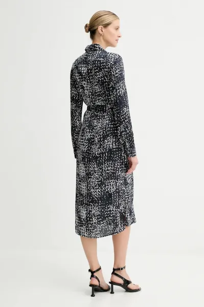 Šaty Calvin Klein tmavomodrá farba, midi, áčkový strih, LV044C060G