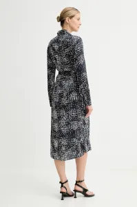 Šaty Calvin Klein tmavomodrá farba, midi, áčkový strih, LV044C060G