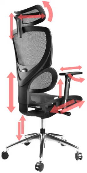 MERCURY Ergonomická kancelárska stolička LUNA JNS-101A, čierna