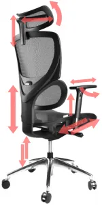 MERCURY Ergonomická kancelárska stolička LUNA JNS-101A, čierna
