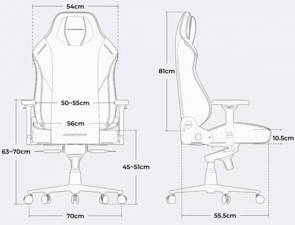 Herná stolička DXRacer MARTIAN s elektrickým ovládaním, čierna, látka
