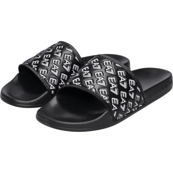 EA7 BEACHWEAR Unisex šľapky, čierna, veľkosť