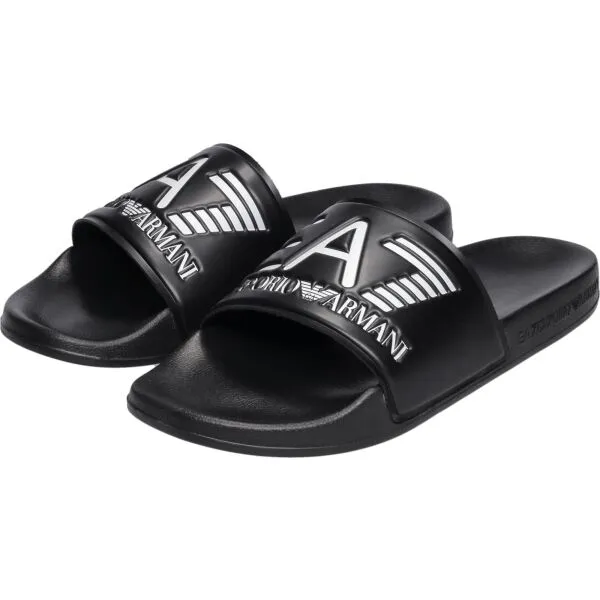 EA7 BEACHWEAR Unisex šľapky, čierna, veľkosť
