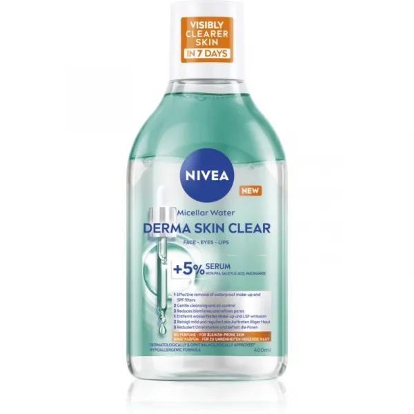 NIVEA Derma Skin Clear čistiaca micelárna voda proti nedokonalostiam pleti 400 ml