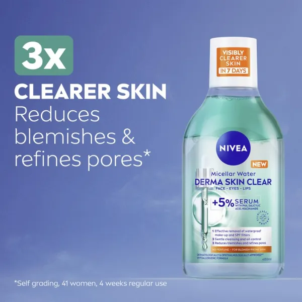 NIVEA Derma Skin Clear čistiaca micelárna voda proti nedokonalostiam pleti 400 ml