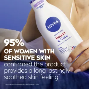 NIVEA Repair & Care Sensitive upokojujúce telové mlieko pre suchú a citlivú pokožku 400 ml