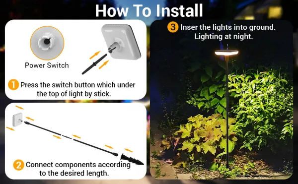 LED solárna lampa štvorec - Efekt plávajúceho svetla