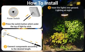 LED solárna lampa štvorec - Efekt plávajúceho svetla