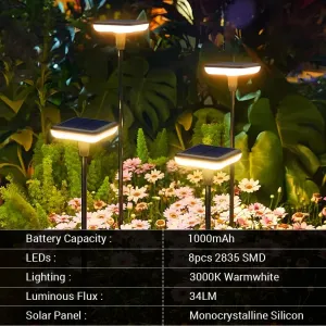 LED solárna lampa štvorec - Efekt plávajúceho svetla