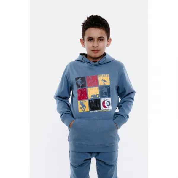 Chlapčenská mikina s kapucňou AUTHORITY H-SKATER90 B blue