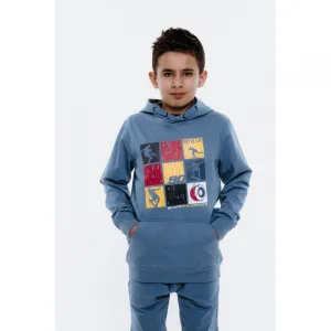 Chlapčenská mikina s kapucňou AUTHORITY H-SKATER90 B blue