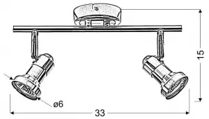 Stropné svietidlo 2X50W GU10 chróm ARKON
