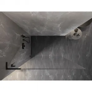 MEXEN/S - Lunar L Sprchová zástena WALK-IN ľavá 60 x 200, transparent 8 mm, čierna 830L-060-000-70-00-L