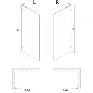 MEXEN/S - Lunar L Sprchová zástena WALK-IN ľavá 60 x 200, transparent 8 mm, chróm 830L-060-000-01-00-L