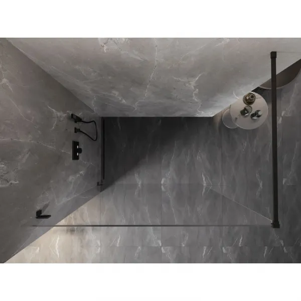 MEXEN/S - Lunar Sprchová zástena WALK-IN ľavá 70 x 200, transparent 8 mm, čierna 830-070-000-70-00-L