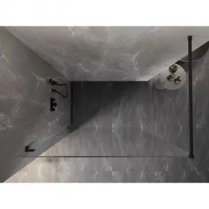 MEXEN/S - Lunar Sprchová zástena WALK-IN ľavá 70 x 200, transparent 8 mm, čierna 830-070-000-70-00-L