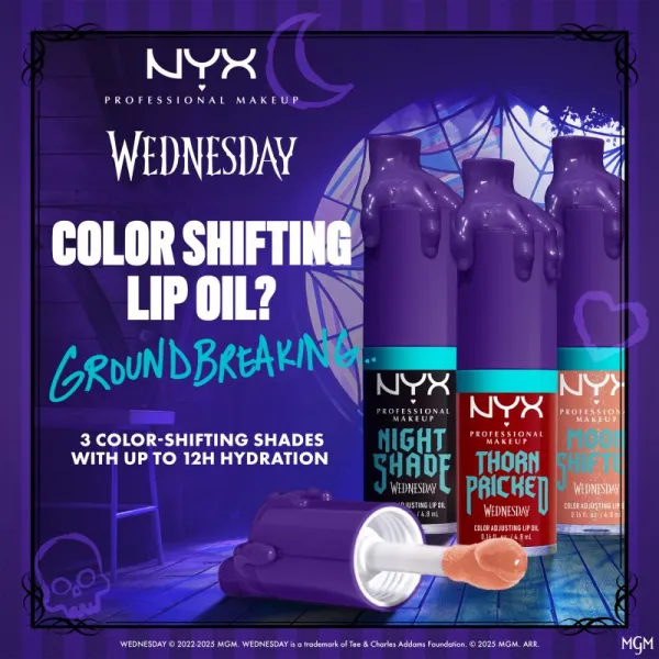 NYX Professional Makeup Wednesday Mystery Lip Oil olej na pery odtieň 02 Thorn Pricked 4.8 ml
