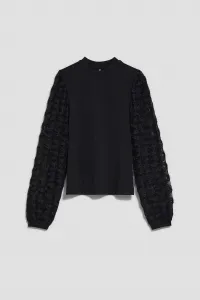 Elegant blouse with openwork sleeves