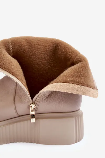 Zazoo Dámske kožené topánky na platforme Beige LeMar Jenefer