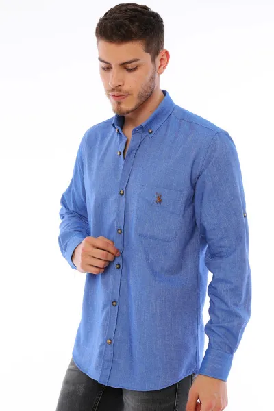 G723 DEWBERRY MEN'S SHIRT-BLUE