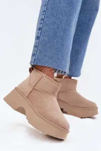 Boto Dámske Nízke Snehule Na Slip S Teplou Podšívkou Khaki Mavelle