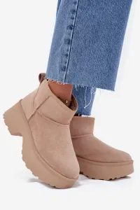 Boto Dámske Nízke Snehule Na Slip S Teplou Podšívkou Khaki Mavelle