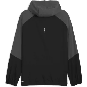 Puma M RUN ULTRAWEAVE HOODED JACKET Pánska bežecká bunda, tmavo sivá, veľkosť