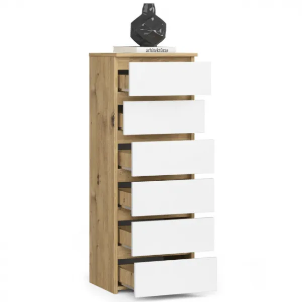 Ak furniture Komoda CL6 40 cm dub artisan/bílá