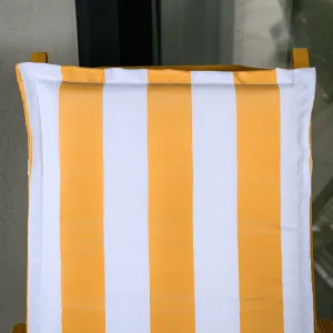 Vankúš na záhradné kreslo, biela/žltá, ALMEDE