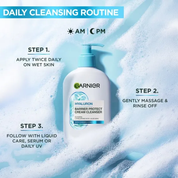 Garnier Skin Naturals Hyaluronic Aloe upokojujúci čistiaci krém s kyselinou hyalurónovou 250 ml