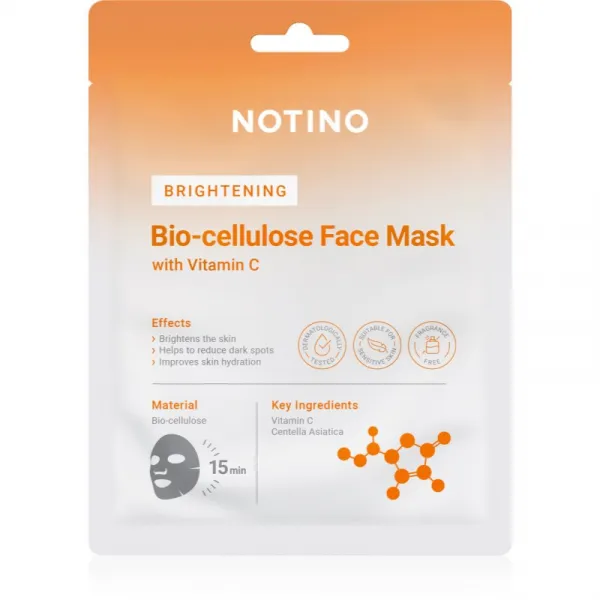 Notino Brightening Bio-Cellulose Face Mask with Vitamin C rozjasňujúca plátienková maska 25 g