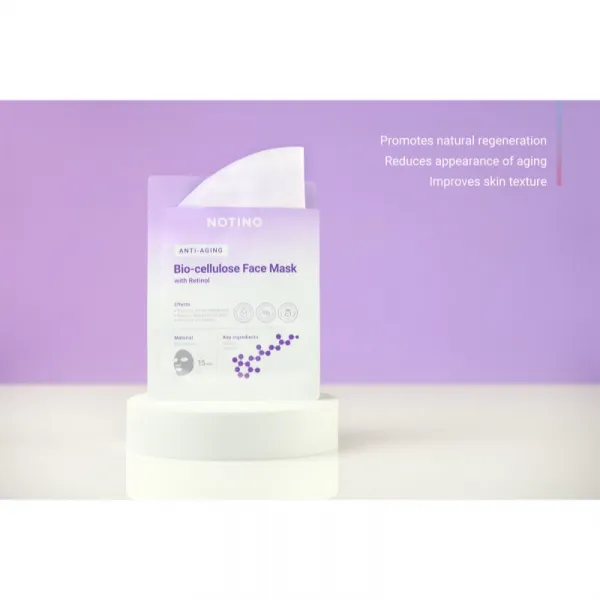 Notino Anti-Aging Bio-Cellulose Face Mask with Retinol protivrásková plátenná maska 25 g