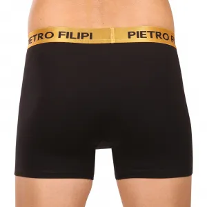2PACK pánske boxerky Pietro Filipi čierné Metalic gold (2PBMS1) M, trenky