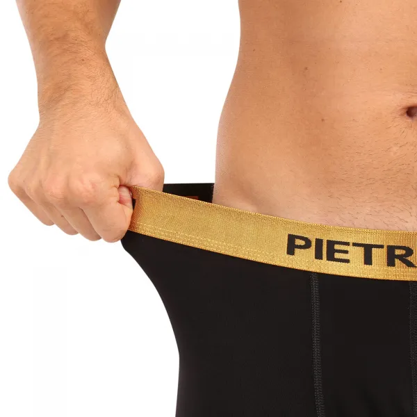 2PACK pánske boxerky Pietro Filipi čierné Metalic gold (2PBMS1) M, trenky