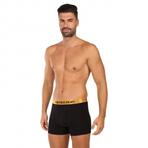2PACK pánske boxerky Pietro Filipi čierné Metalic gold (2PBMS1) M, trenky