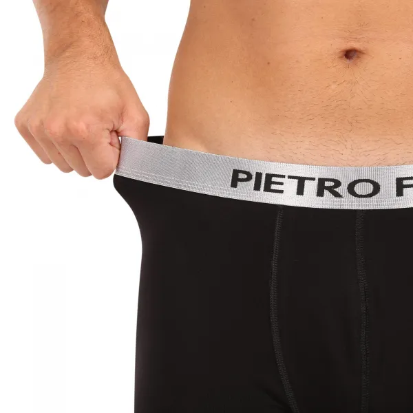 2PACK pánske boxerky Pietro Filipi čierné Metalic silver (2PBMS2) M, trenky
