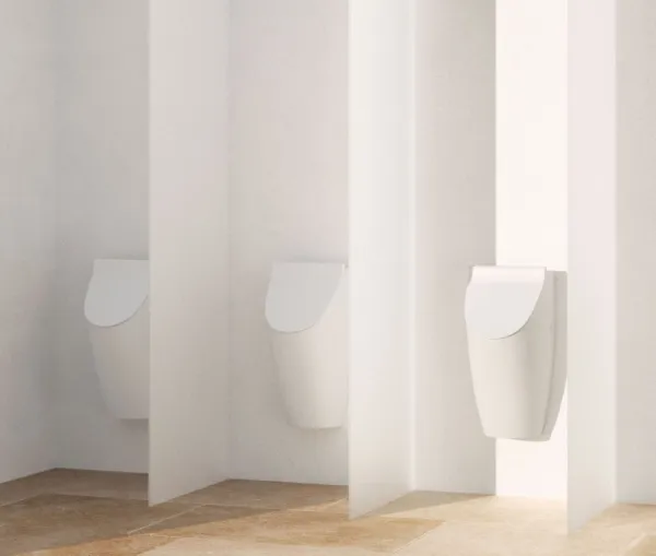 GSI - COUNITY urinál so zakrytým prívodom vody s otvormi pre veko, 31x65cm, biela ExtraGlaze 909811