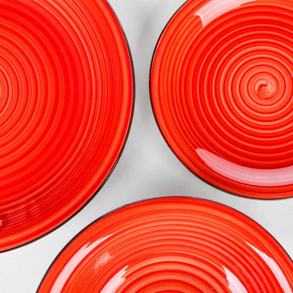 Keramická jedálenská súprava SPIRAL RED 30 ks