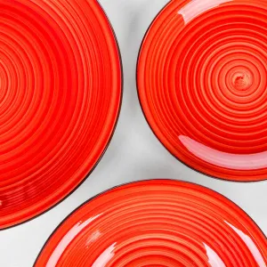 Keramická jedálenská súprava SPIRAL RED 30 ks