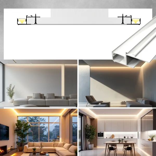 LED lišta CEIL-GLOW biela Dĺžka: 2m, Typ krytky: Bez krytky