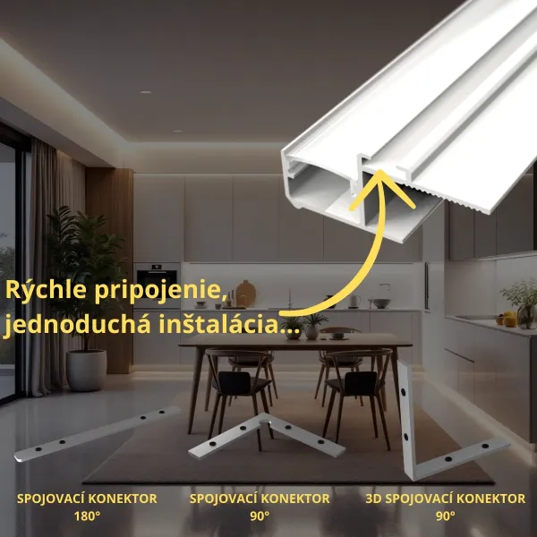 LED lišta CEIL-GLOW biela Dĺžka: 2m, Typ krytky: Bez krytky