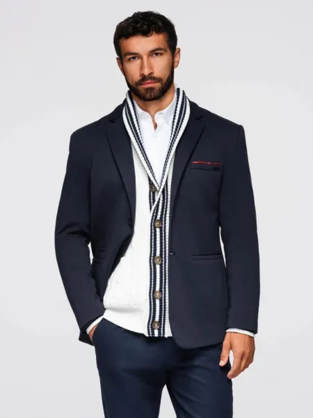 Elegantné pánske sako tmavomodré